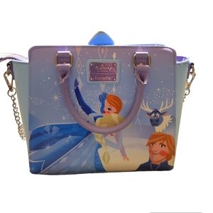 Loungefly, NWT, Purse, Frozen Princess Castle Series Crossbody Bag, Olaf Anna &